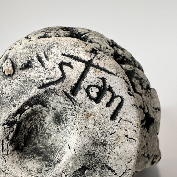 Stan Langtwait Mt St Helen’s Volcanic Ash Sculpted‎ Pottery Brutalist VTG Signed - Picture 2 of 10